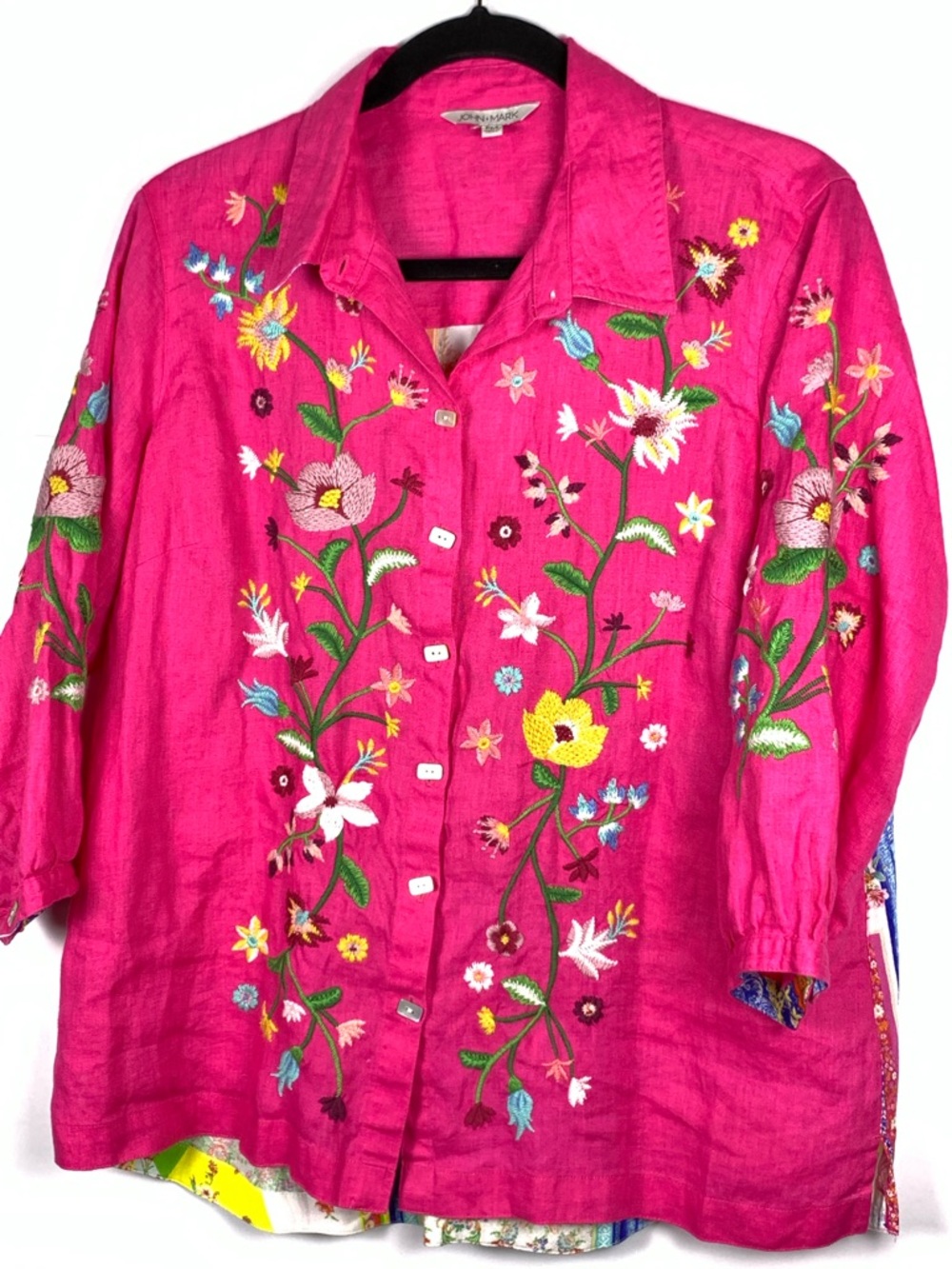 John Mark Hot Pink Textured Top - Picture 6 of 16